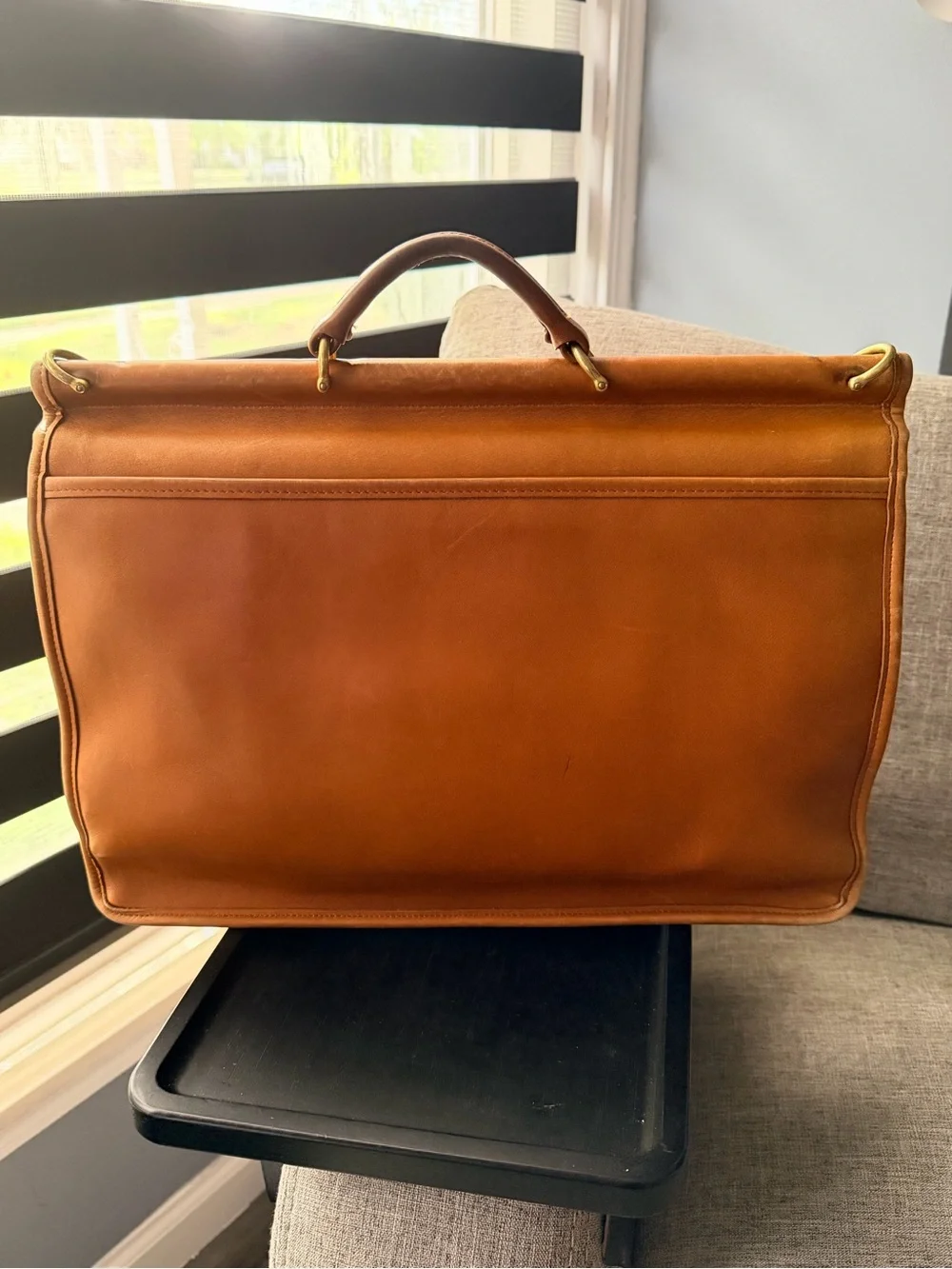 Vintage Coach Beekman 5266 Briefcase British Tan Glove Tanned Leather USA 1996